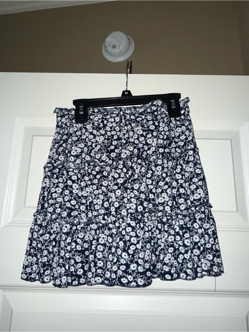 Women’s Navy & White Floral Tiered Skirt